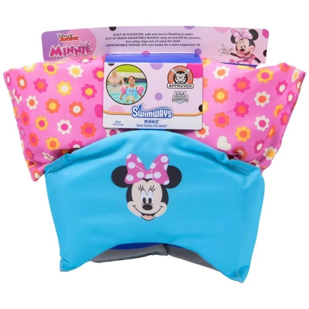 SwimWays Disney Minnie Mouseβ Swim Trainer Life Jacket Kids 33-55 lbs NEW